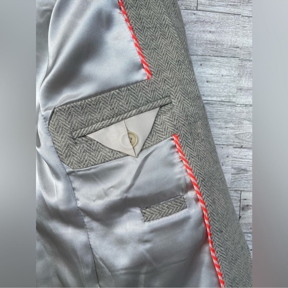 J. Crew School Boy Womens Notch Lapel Wool Herringbone Gray Blazer size O - Picture 13 of 15